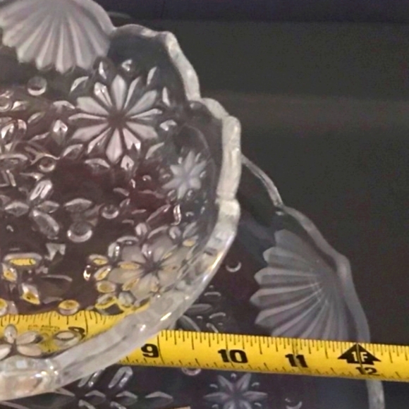 ❄️Vintage German Walther Glass Sweets Cake Tray Snowflake Pattern - Picture 5 of 8